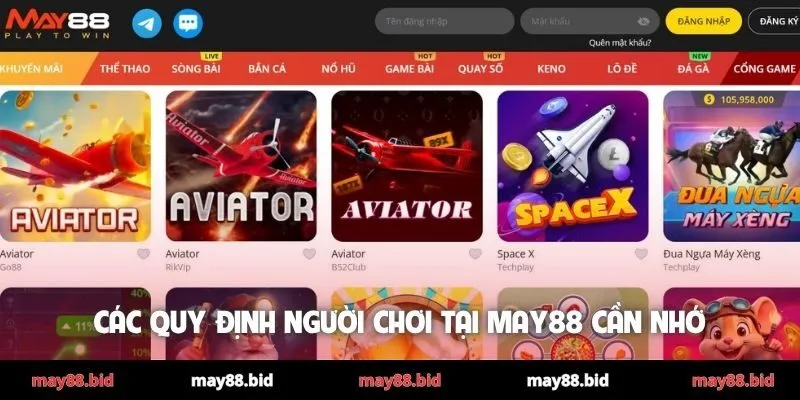 Các quy định người chơi tại MAY88 cần nhớ