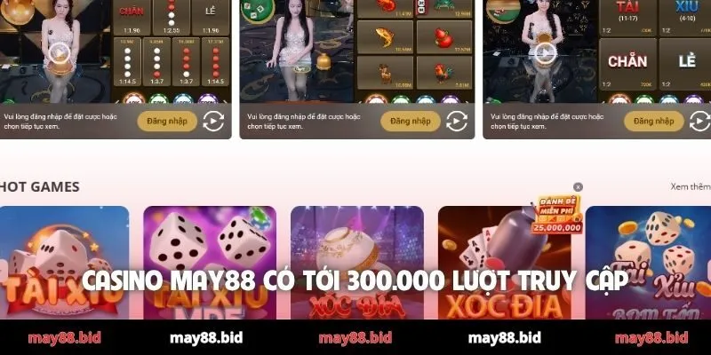 Casino MAY88 có tới 300.000 lượt truy cập