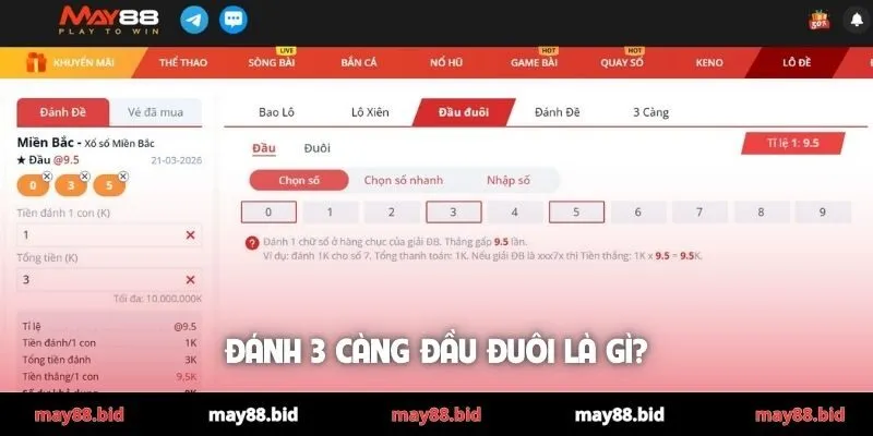 Đánh 3 càng đầu đuôi là gì?