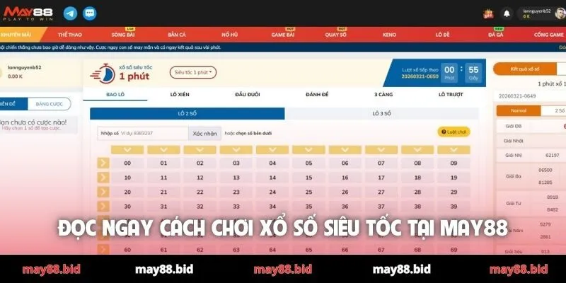 Đọc ngay cách chơi xổ số siêu tốc tại MAY88