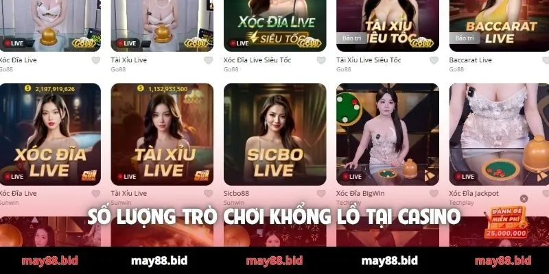 Số lượng trò chơi khổng lồ tại casino