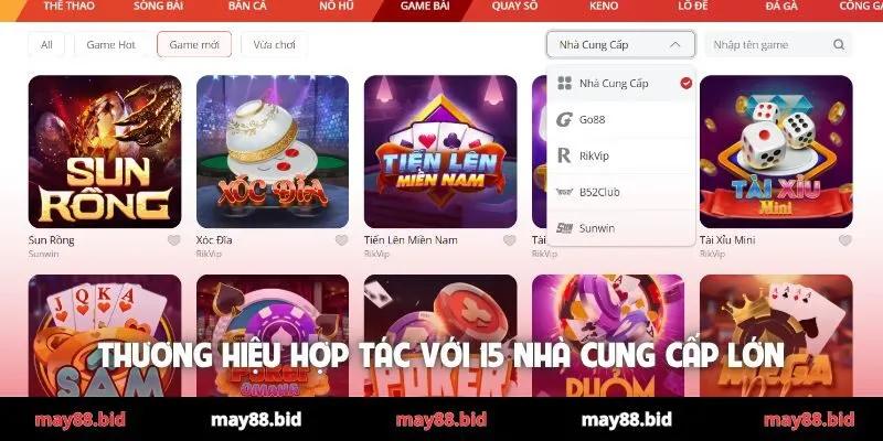 Thương hiệu hợp tác với 15 nhà cung cấp lớn